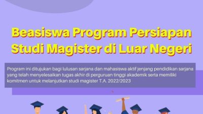 Ada Beasiswa Program Persiapan Studi Magister di Luar Negeri dari Ditjen Dikti