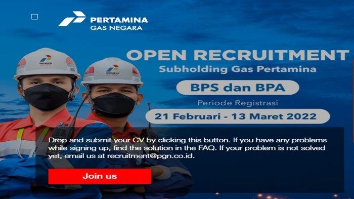 Lowongan PGN Subholding Gas Pertamina 2022