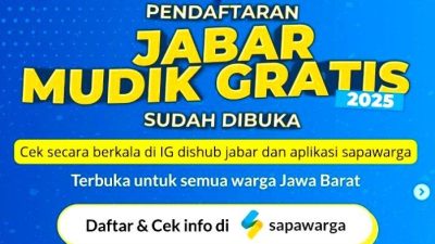 Pengumuman pendaftaran program mudik gratis dari Pemprov Jabar 2025