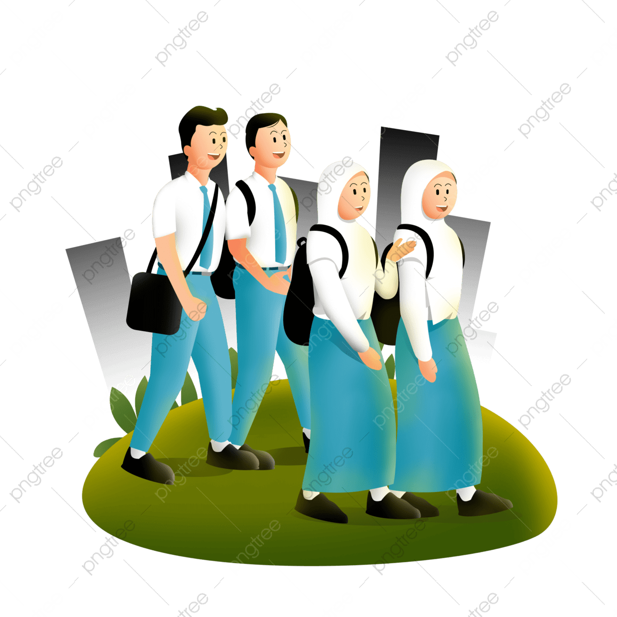 pngtree anak sma berangkat sekolah png image 8532130