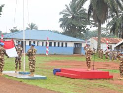 Satgas Kizi TNI Konga XX-V MONUSCO Gelar Upacara Bendera Peringatan HUT ke-80 Kemerdekaan Republik Indonesia