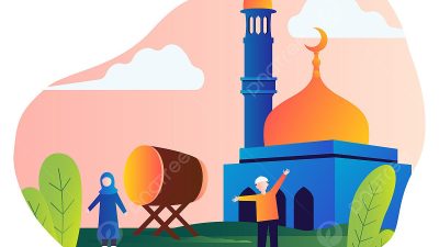 pngtree happy eid al fitr illustration with mosque png image 5370896 2